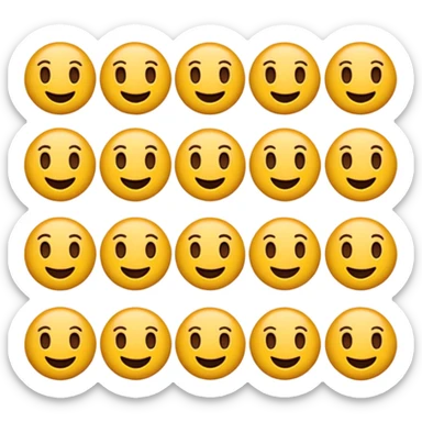 Koyu renk, dağınık dalgalı saçlı, kısa kahküllü, yuvarlak gözlüklü ve büyük kahverengi gözlü bir genç kadının yüzünü gösteren emoji tarzı illüstrasyon. Hafif bir gülümseme veya tatlı bir sırıtış ifadesi var. Cilt tonu açık. sticker