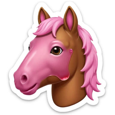 Horse with a gummy bear head sticker