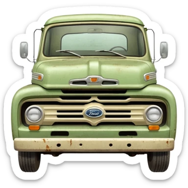 Light green and cream old ford truck sticker