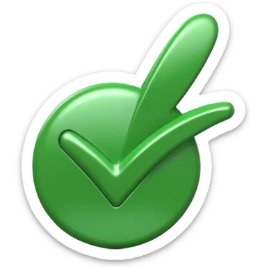 Green tick symbol sticker