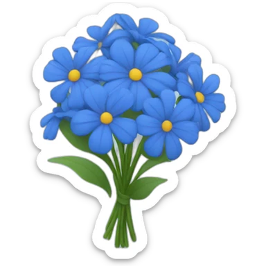 Blue flower bouquet sticker