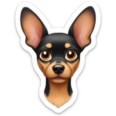 Mini Pincher with floppy ears sticker