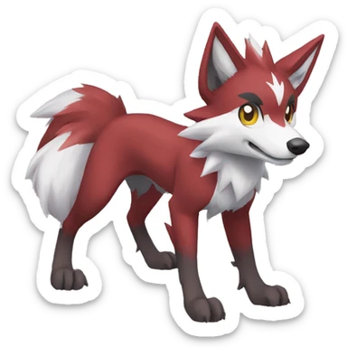 Lycanroc-Zoroark-Poochyena full body sticker