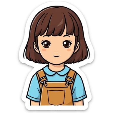 The most beautiful gorgeous little brunette brown eyed girlie with bangs  sticker