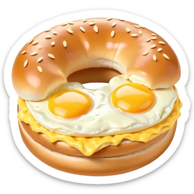 Scrambled egg on a bagel sticker