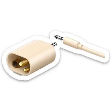 beige stereo adapter mini jack to big jack for headphones  sticker