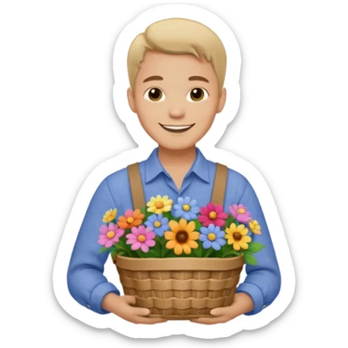 Cottagecore style man sticker