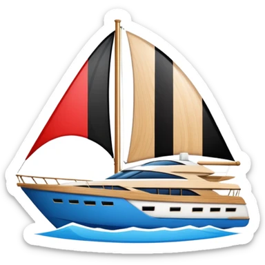 yacht with Egyptian flag sticker
