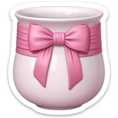 vaso branco com laço rosa sem flores sticker