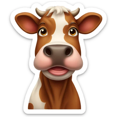 Cute brown cow  sticker