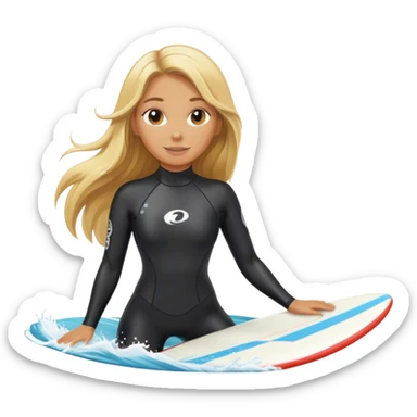 Surfer woman sticker