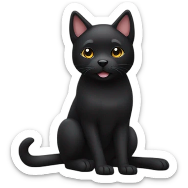 a black cat with a shiba inu sticker