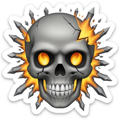 Exploding skull emoji sticker