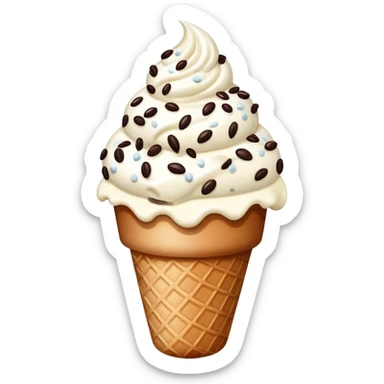 ice cream Stracciatella (white cream with chocolate sprinkles) sticker