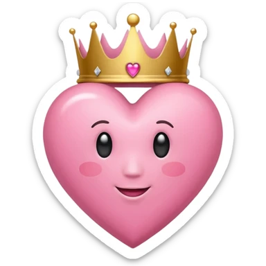 appls defeault pink heart with a crown sticker