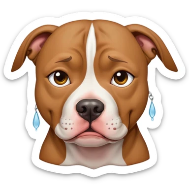 Pit bull crying  sticker