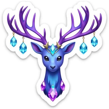 Pokemon legendary cian and purple crystal xerneas sticker