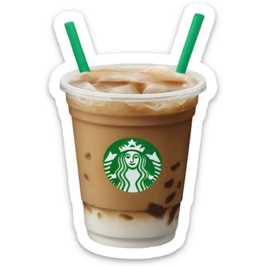 Starbuck ice coffee with ice cubes sticker