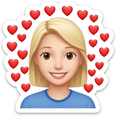 Smile with a lot of hearts  sticker