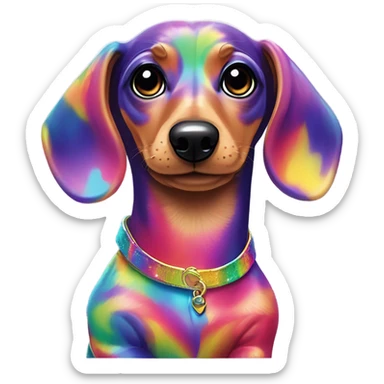 Lisa frank dachshund ￼ sticker
