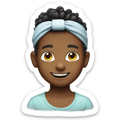 smiling boy in hairband portrait sticker