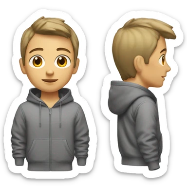 boy wtih short hair very fair skin and headphones and nike tech fleece sticker