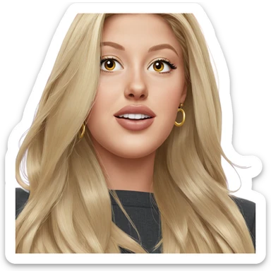 blonde girl portrait with earrings sticker