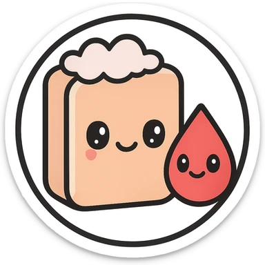 little alchemy style icon
subject: blood soap
border: medium-black
shape: round, circular
background: white
style: full color fill with medium black outlining sticker