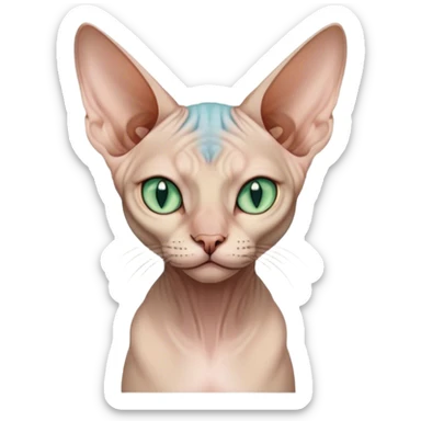Sphynx cat with light bluegreen eyes sticker