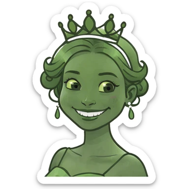 smiling girl with tiara in Paris sticker