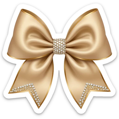 classic beige bow with smooth curves and sparkles sticker