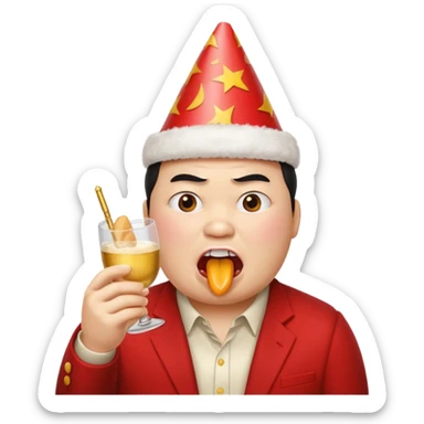 gum deng fat eating hamburur angry mad and red sticker