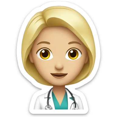 blonde ultrasound doctor sticker