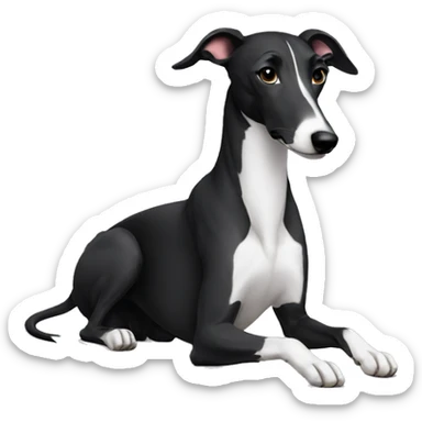 Black color greyhound sticker