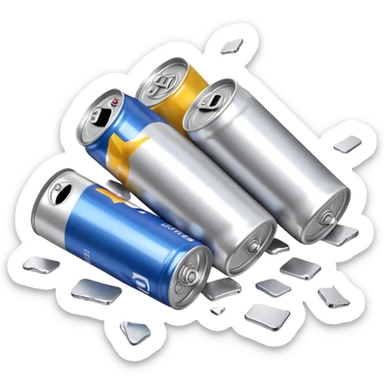 lot of empty Energy Drink Cans sticker