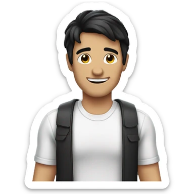 dark hair dark eyed man thumbs up  sticker