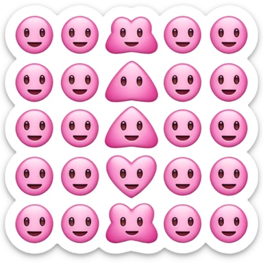 Pink emojis sticker