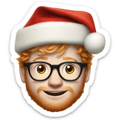 Ed Sheeran with santa hat sticker