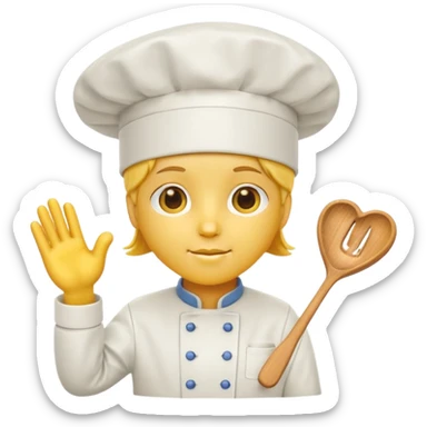 yellow heart with a chef hat sticker