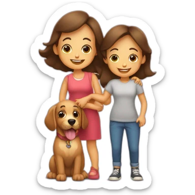 Familia mamá papá Niño de 4 años y perro sticker