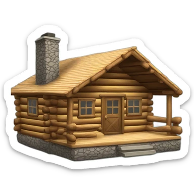 log cabin sticker
