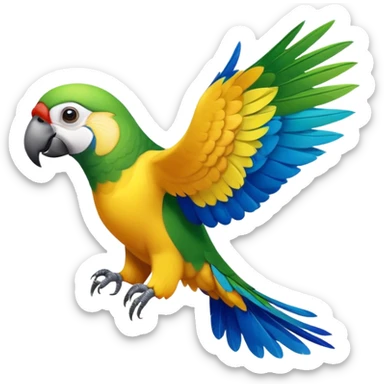 Flying parrot with a front view sticker