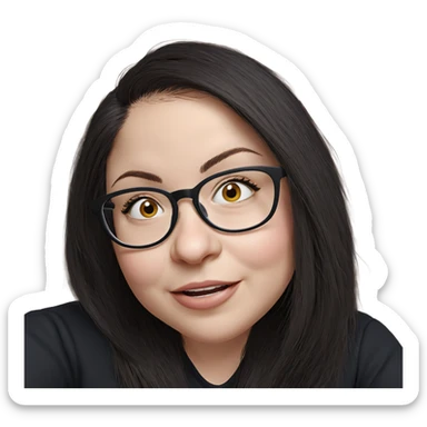 smiling girl with glasses sticker