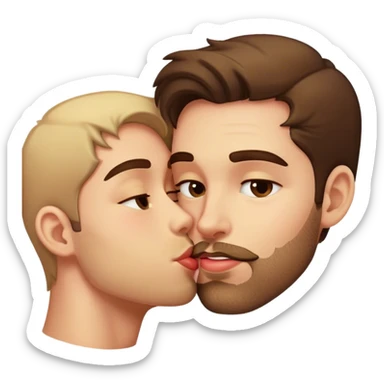 Romantic kiss stubble sticker