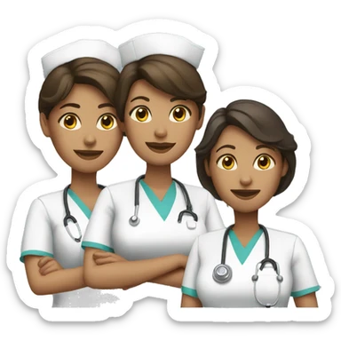 three female nurses sticker