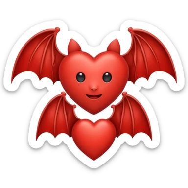 heart with bat wings sticker
