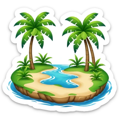 two islands separated by water sticker