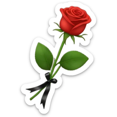 bouquet of red rose with a black ribbon sticker