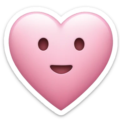 Heart white pink color sticker