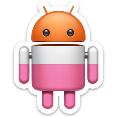 Pinkorangewhite android sticker